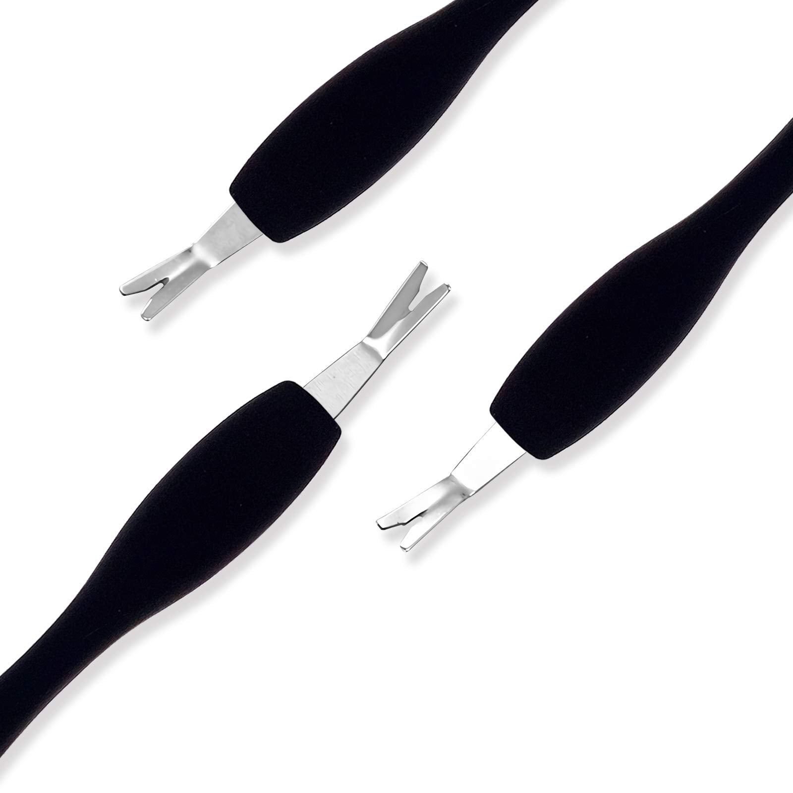 IVON 3 Pack Cuticle Trimmer Pusher Remover, Rubber Tip Gentle on Nail Bed
