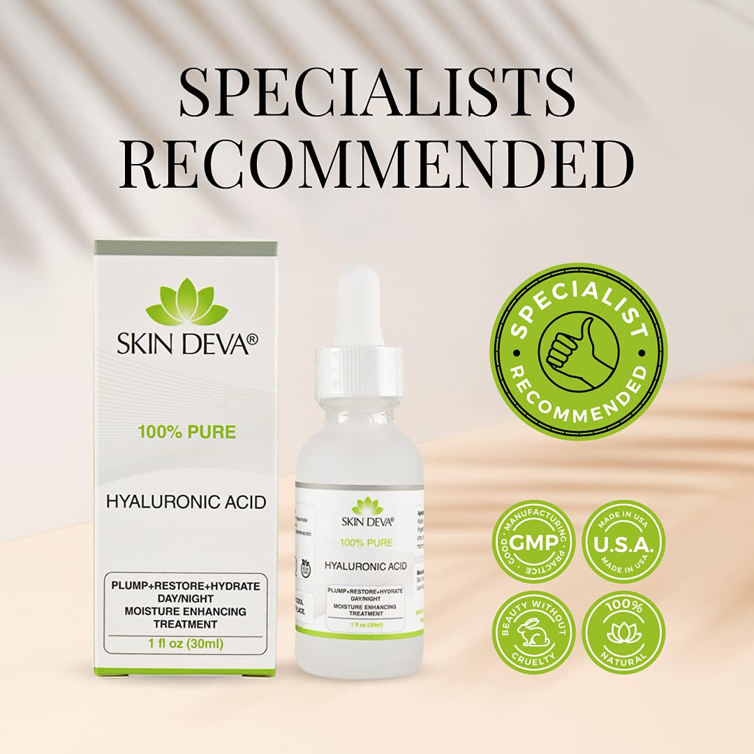 Buy now SKIN DEVA 100% Pure Hyaluronic Acid Serum For Face 1 oz of Discoloration Correcting Serum Anti Aging Anti Wrinkle Acid Locks in Essential Moisture Keeps Skin Hydrated Facial Serums For All Skin Types at indiglob india