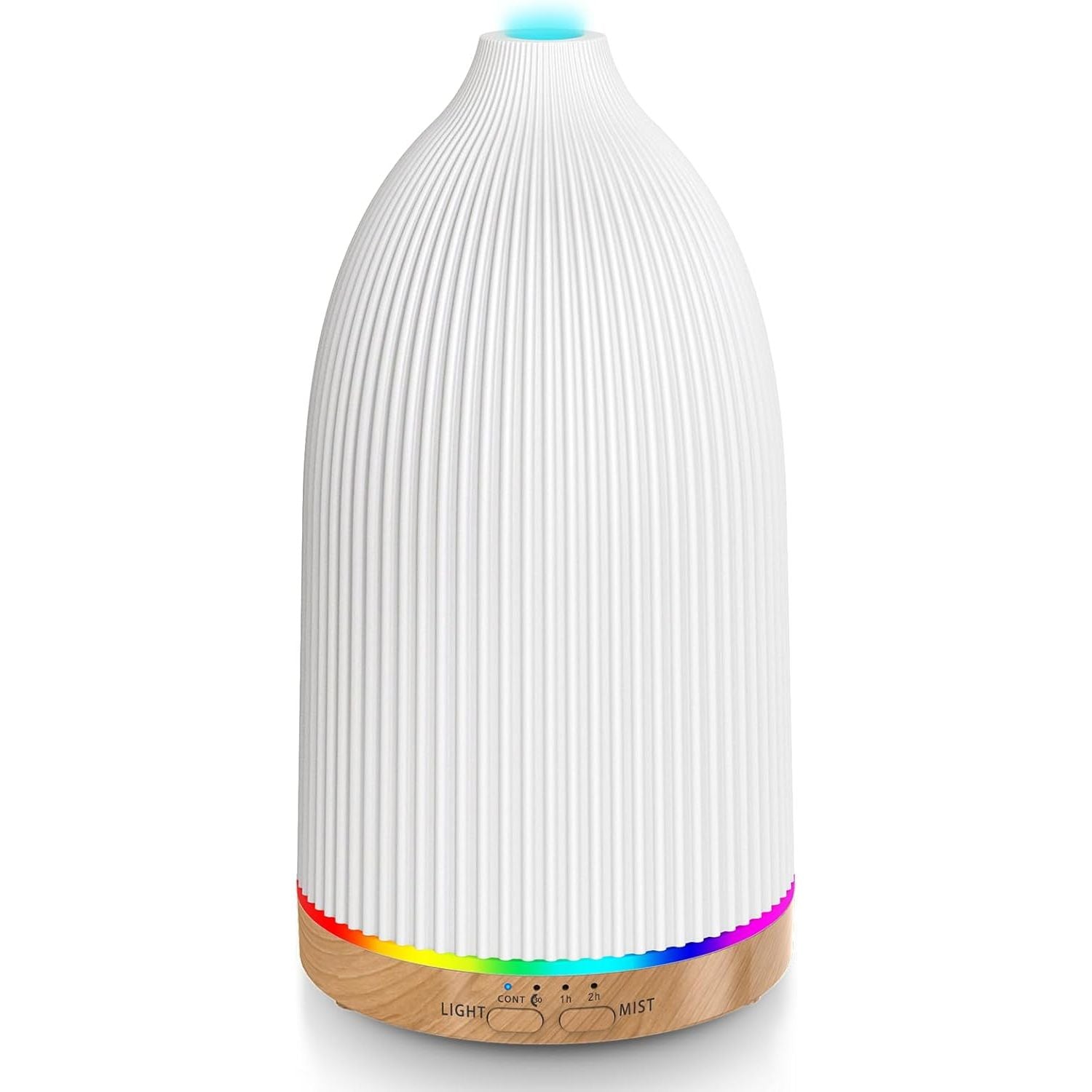 Buy now URPOWER 2nd Version Essential Oil Diffuser with Adjustable Mist Mode Waterless Auto Shut-Off and 7 Color LED Lights for Home Office, One Size (Pack of 1), White Striped White at indiglob india