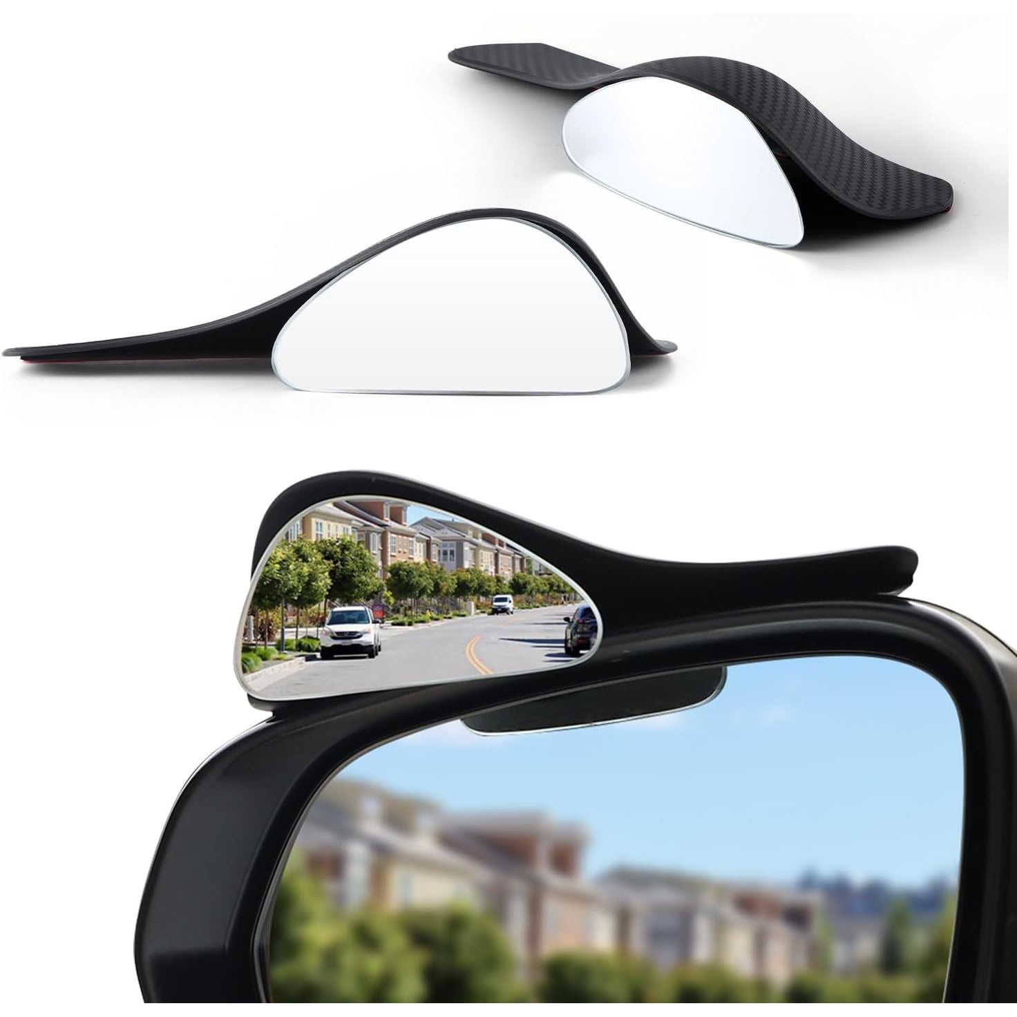 Buy now LivTee Blind Spot Mirror, Rectangular Shaped HD Glass Frameless Convex Rear View Mirror with wide angle Adjustable Stick for Cars SUV and Trucks, Pack of 2 With Covers at indiglob india