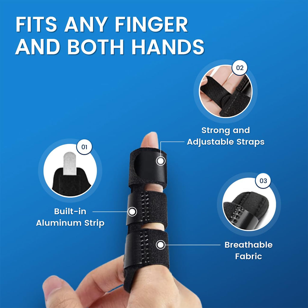 Simplation Trigger Finger Splint and Ice Pack (2+2 Set) for Pain Relief