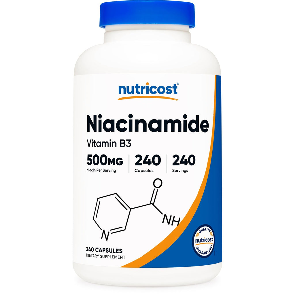 Nutricost Niacinamide (Vitamin B3) 500mg, 240 Capsules, Flush Free | Gluten-Free, GMO-Free