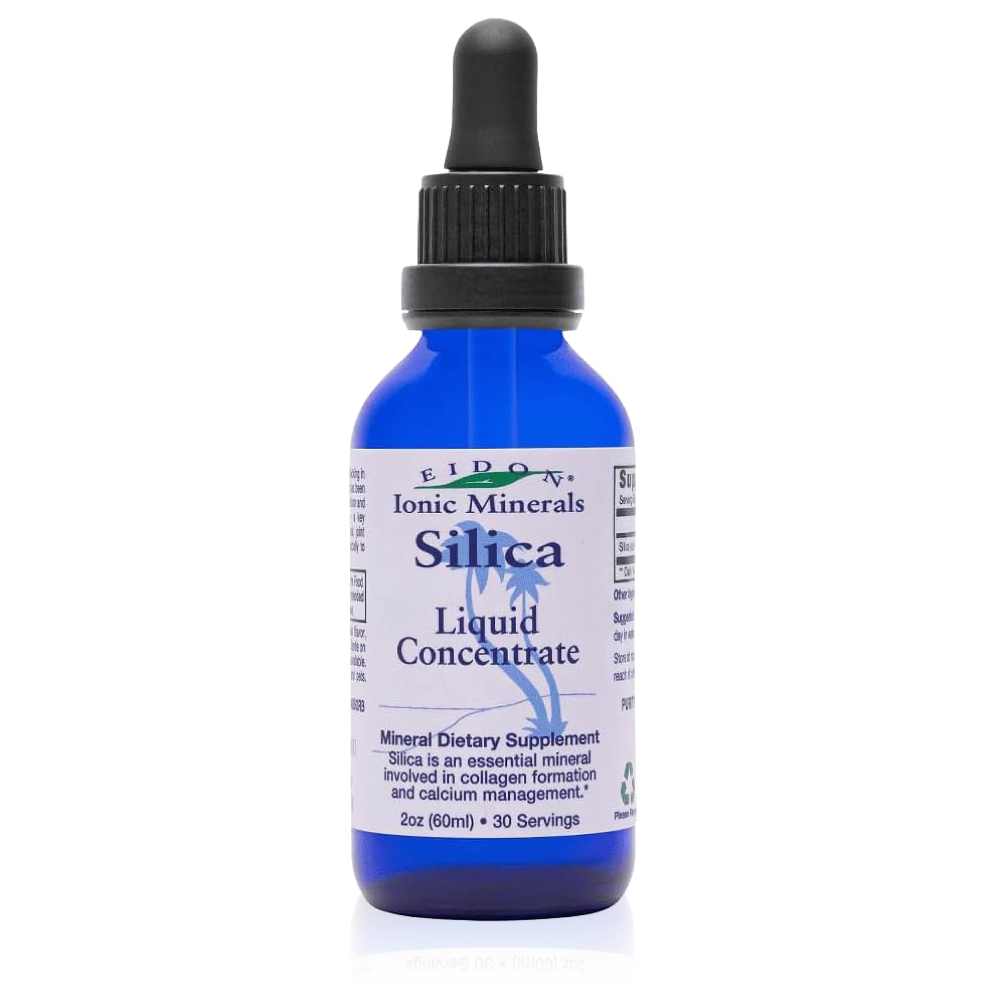 Eidon Ionic Minerals - Liquid Silica Mineral Concentrate - 18 oz | Silica Supplement for Hair, Skin & Nails, Drops to Support Collagen Production & Hair Loss for Women & Men, Manage Calcium
