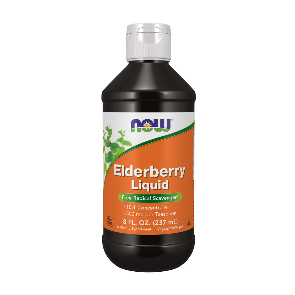 Buy now NOW Foods Supplements, Elderberry Liquid 500 mg, 10:1 Concentrate, Free Radical Scavenger*, 8-Ounce at indiglob india