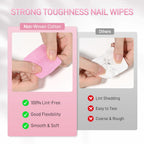 GAOY Lint Free Nail Wipes, 400 Pcs Nail Polish Remover Pads, Non-Woven Cotton Pads Gel Cleaning Wipes, Manicure Supplies for Professional Salon and DIY Art