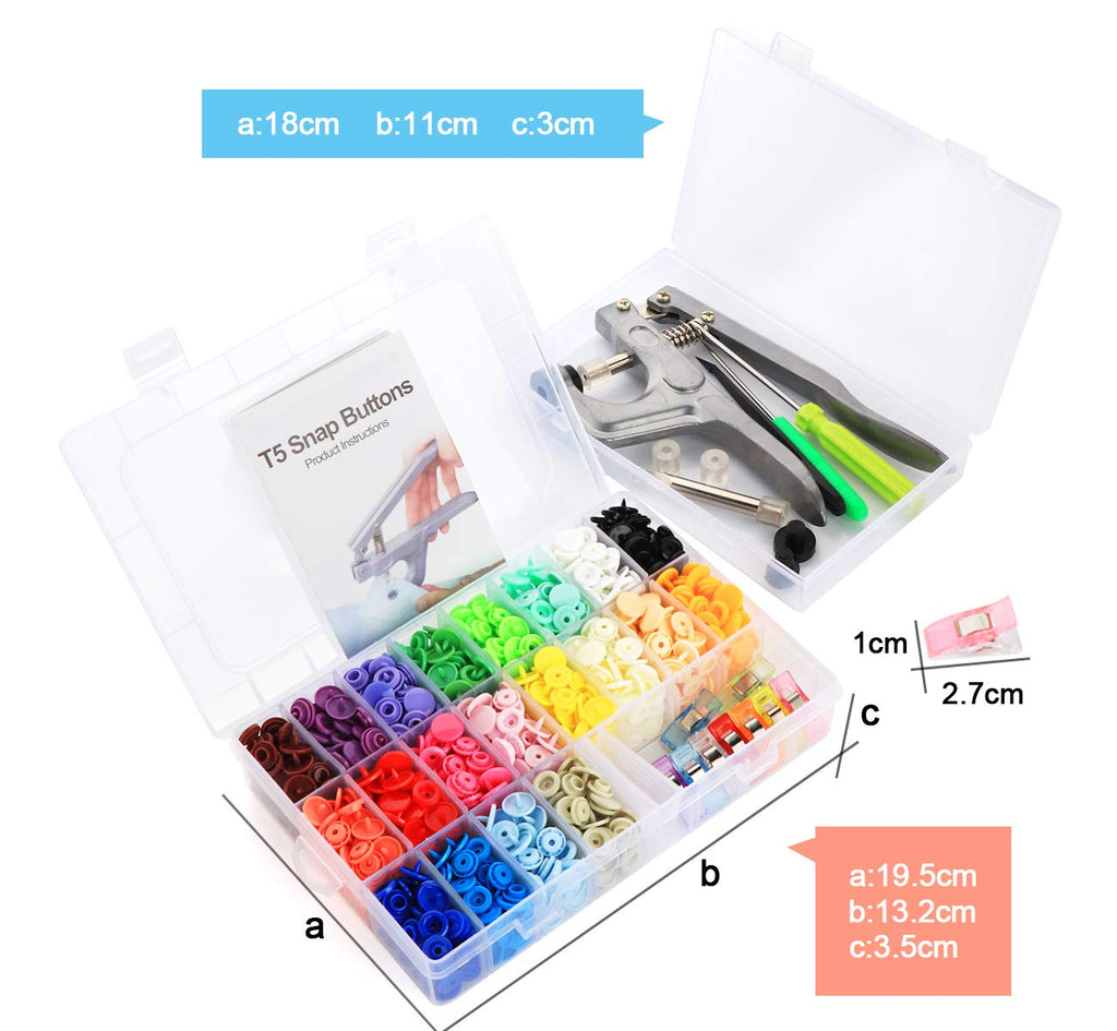 Lemonfilter Snap Button with Snap Pliers Kit, 400 Sets T5 Snap Fastener