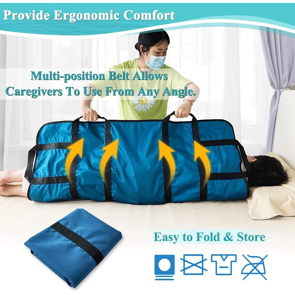 Buy now NEPPT Positioning Bed Pads for Elderly Transfer Sheet Hospital Bed Blanket Bedridden Patient Turning Body Lift Assist Draw Sheets with Handles for Pull, Slide, Repositioning, Transferring (48" X 40") at indiglob india