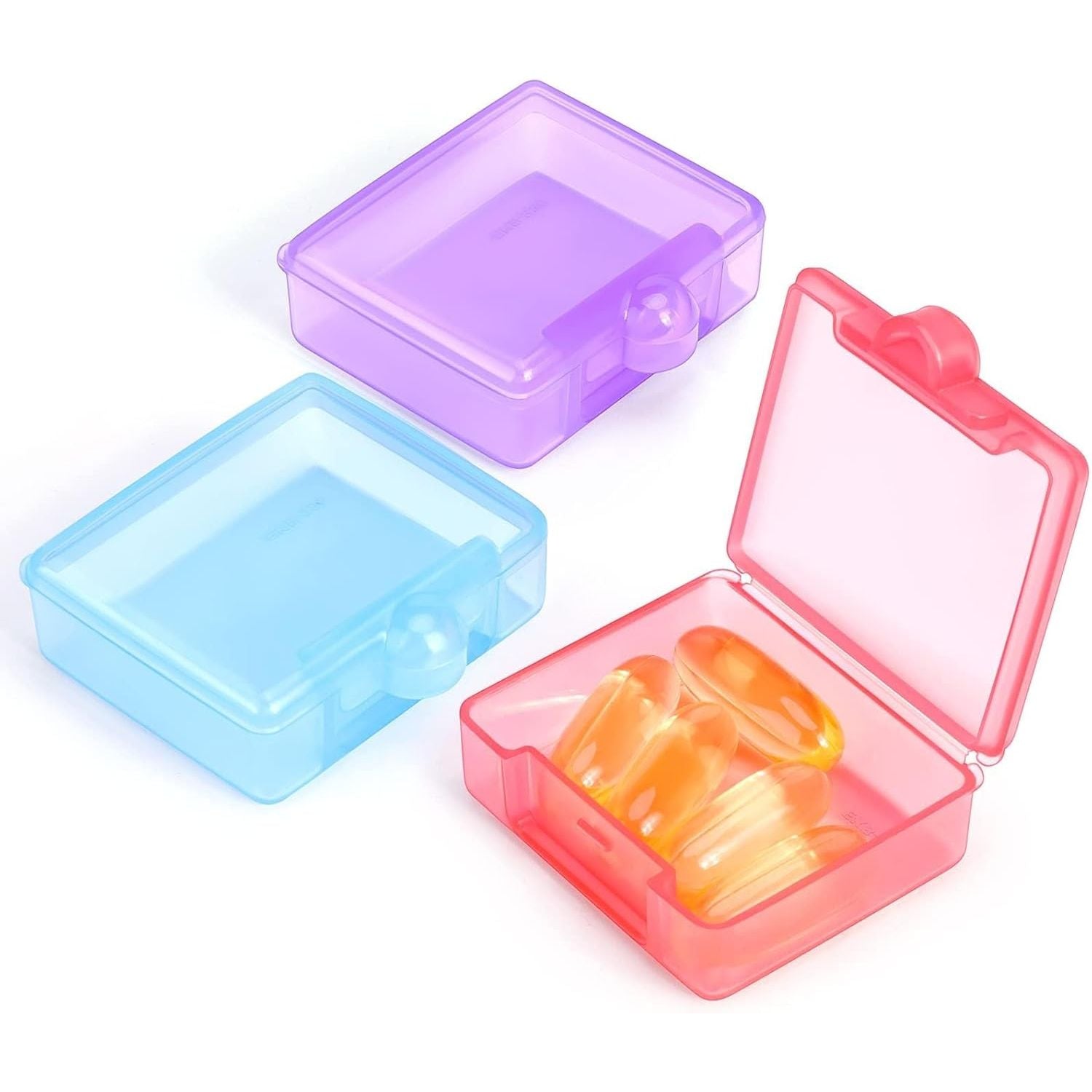 Buy now Opret Small Pill Box (3 Pcs), Cute Pill Case Portable for Pocket Purse Briefcase Travel Pills Box Medicine Storage Container Earplug Case Square Rose&blue&purple at indiglob india