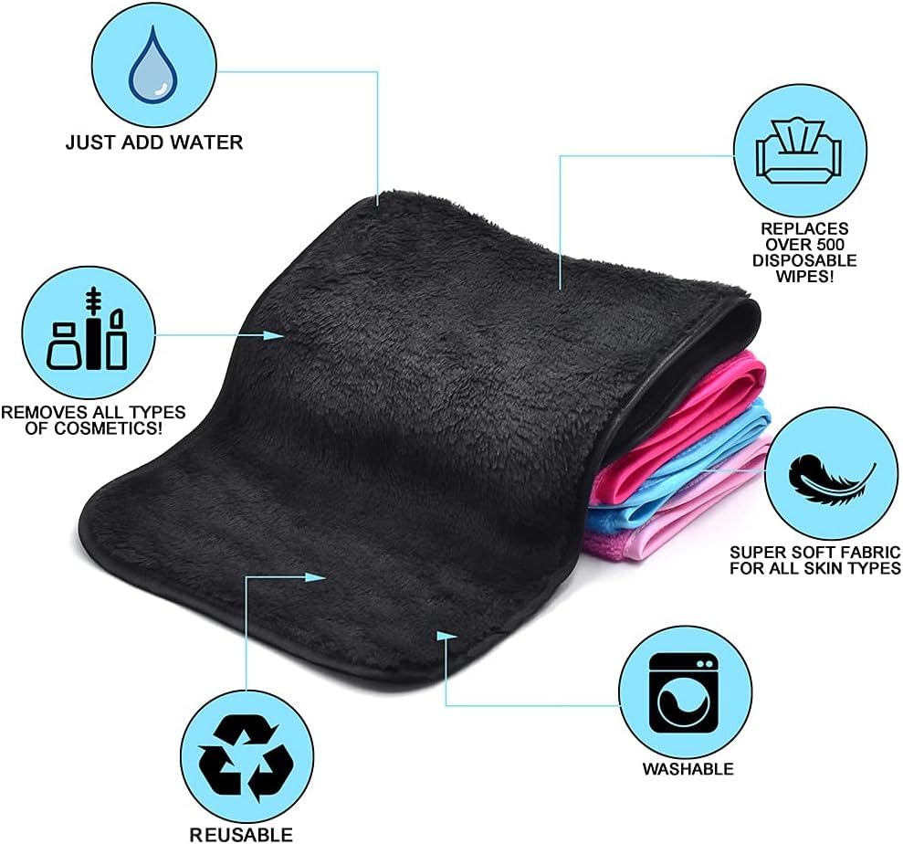 Buy now UWEME Makeup Remover Cloths 4 Count: Microfiber Reusable Fast Drying Washcloth, Face Towels for Women at indiglob india