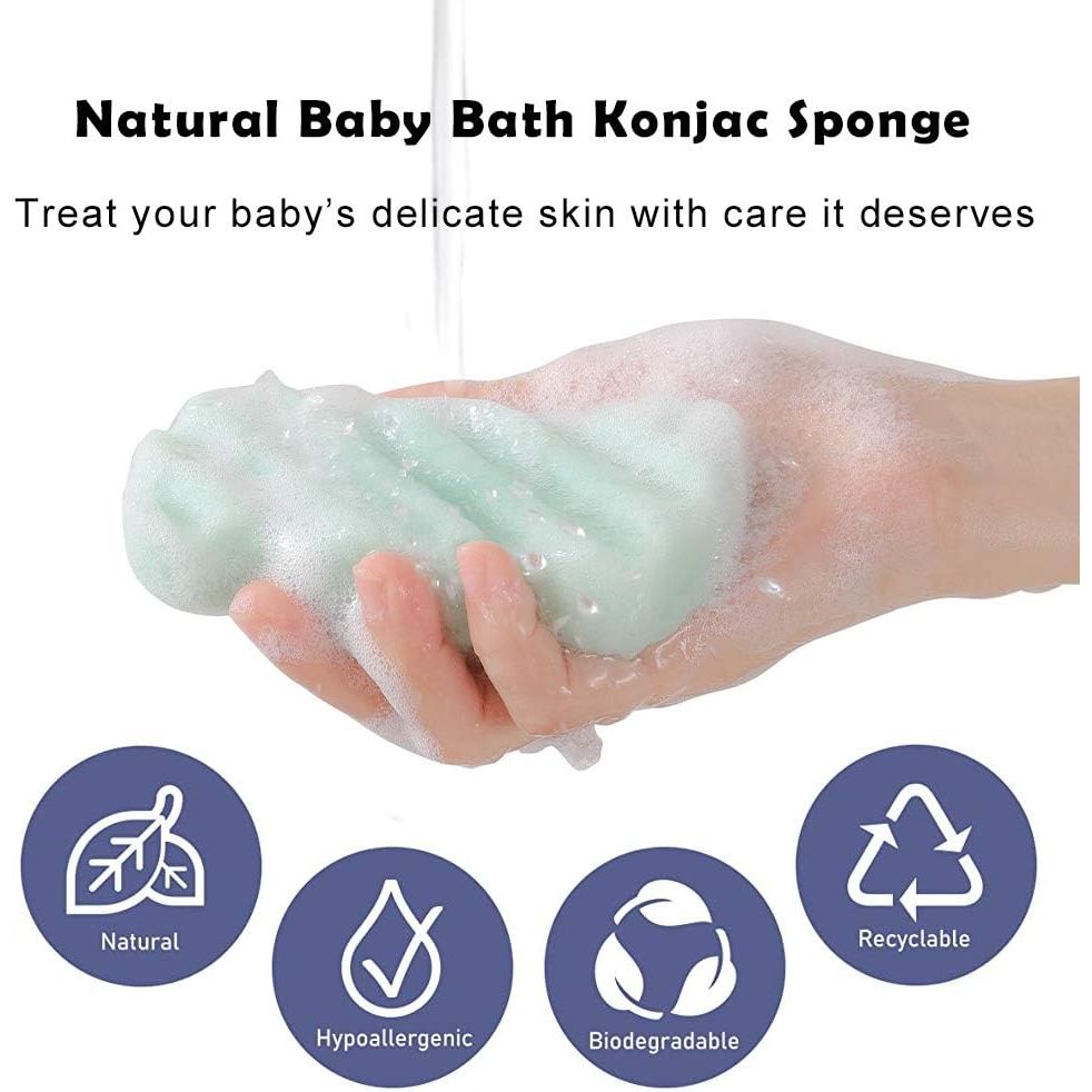 Buy now 3 Pcs Konjac Bath Sponge for Kids, Babys, Infant, Toddler, 100% All Natural KONJAC Shower Body Sponges, 3 Colors and Extra Large Size, Safe for Oily, Dry, Combination or Sensitive Skin at indiglob india