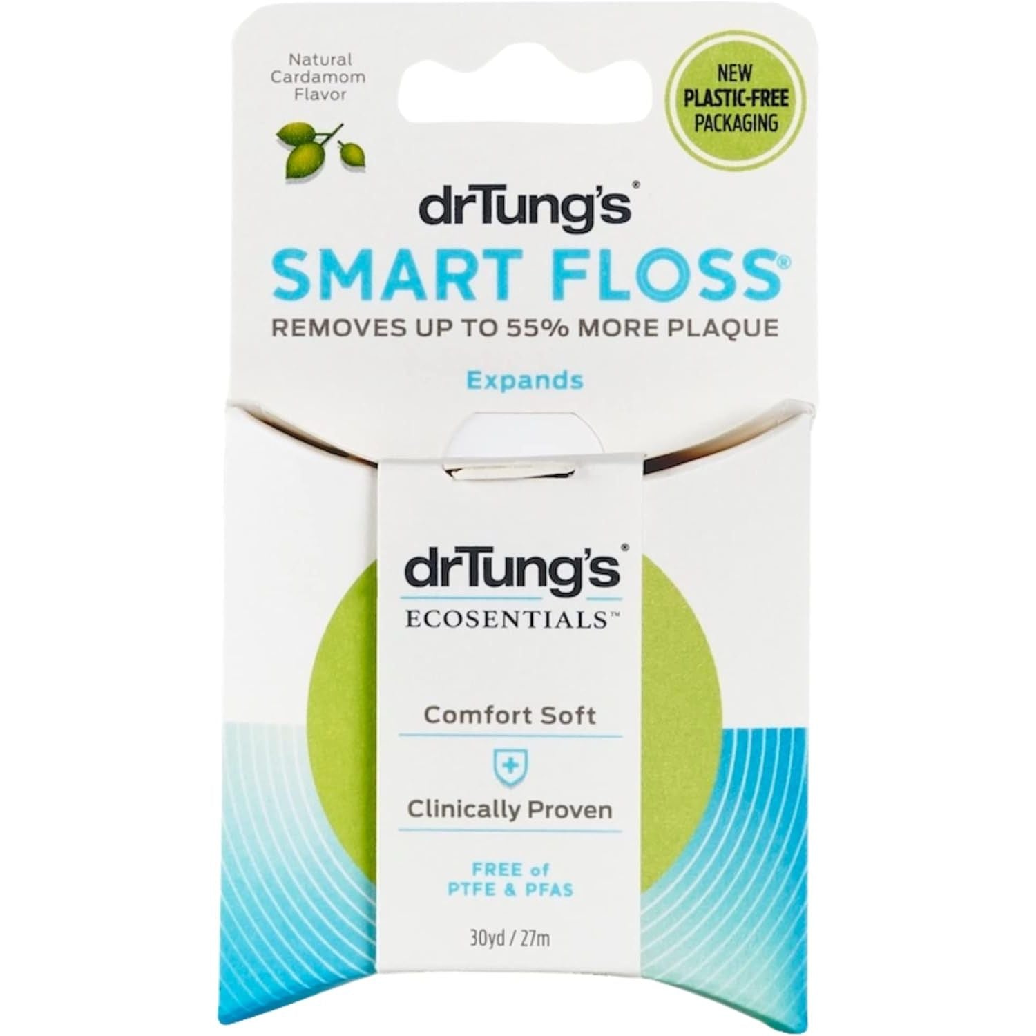 Buy now DrTung's Smart Floss - Natural, PTFE & PFAS Free Floss, Gentle on Gums, Expands & Stretches, BPA Free Floss - Natural Dental Floss Cardamom Flavor (Pack of 3) 90 Foot (Pack of 30) Cardamom at indiglob india