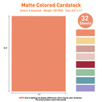 MAXECHO 8.5"x11" Colored Cardstock 32 Sheets, 250gsm/92lb Double-Sided Heavyweight Assorted Color Card Stock for Printer, Cricut, DIY Crafts, Card Making, Die Cutting, Scrapbooking, Construction Paper