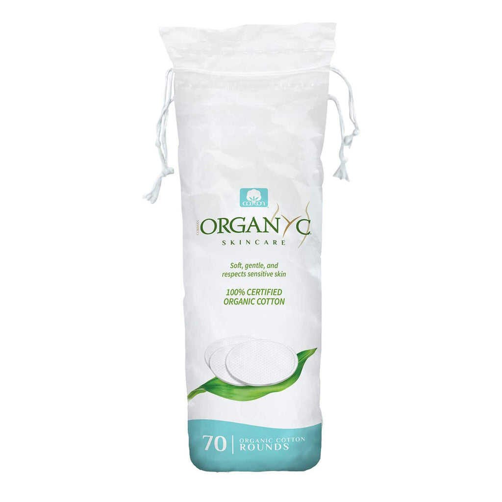 Organyc 100% Organic Cotton Rounds - Biodegradable Cotton, Chemical Free, For Sensitive Skin (210count) - Daily Cosmetics Beauty and Personal Care