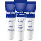 Vaseline Lip Therapy Advanced Healing Lip Moisturizer 3-Pack, 0.35 Oz Ea | #1 Dermatologist-Recommended Skin Protectant, Healing Ointment for Soothing Dry, Chapped Lips | Travel Essentials