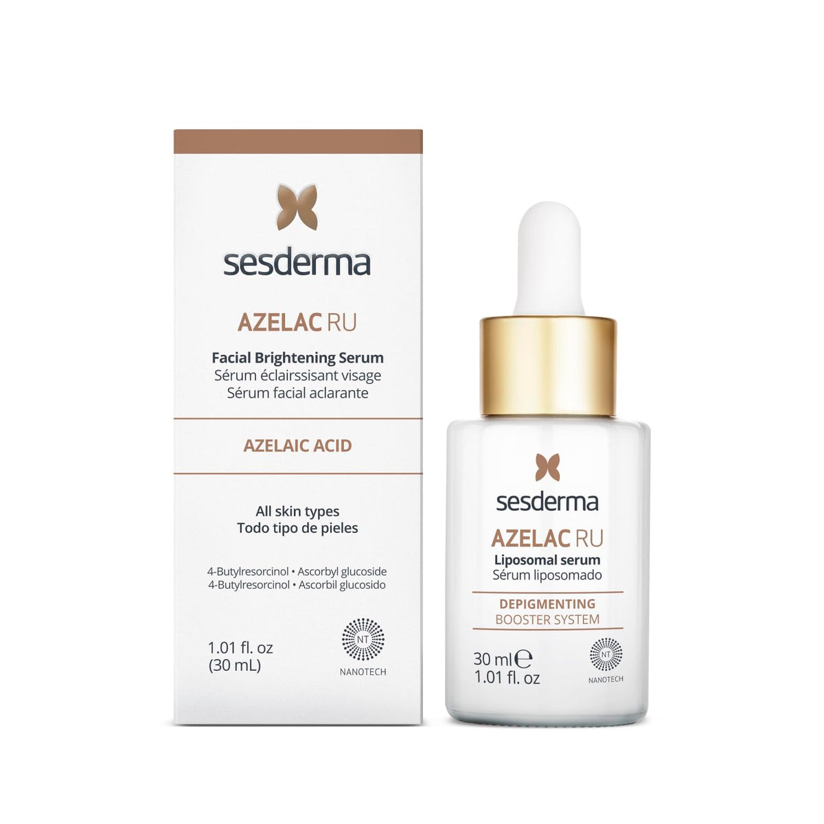 Sesderma AZELAC RU Liposomal Facial Serum 1.0 fl. Oz for Sun Spots, Age Spots and Hyperpigmentation