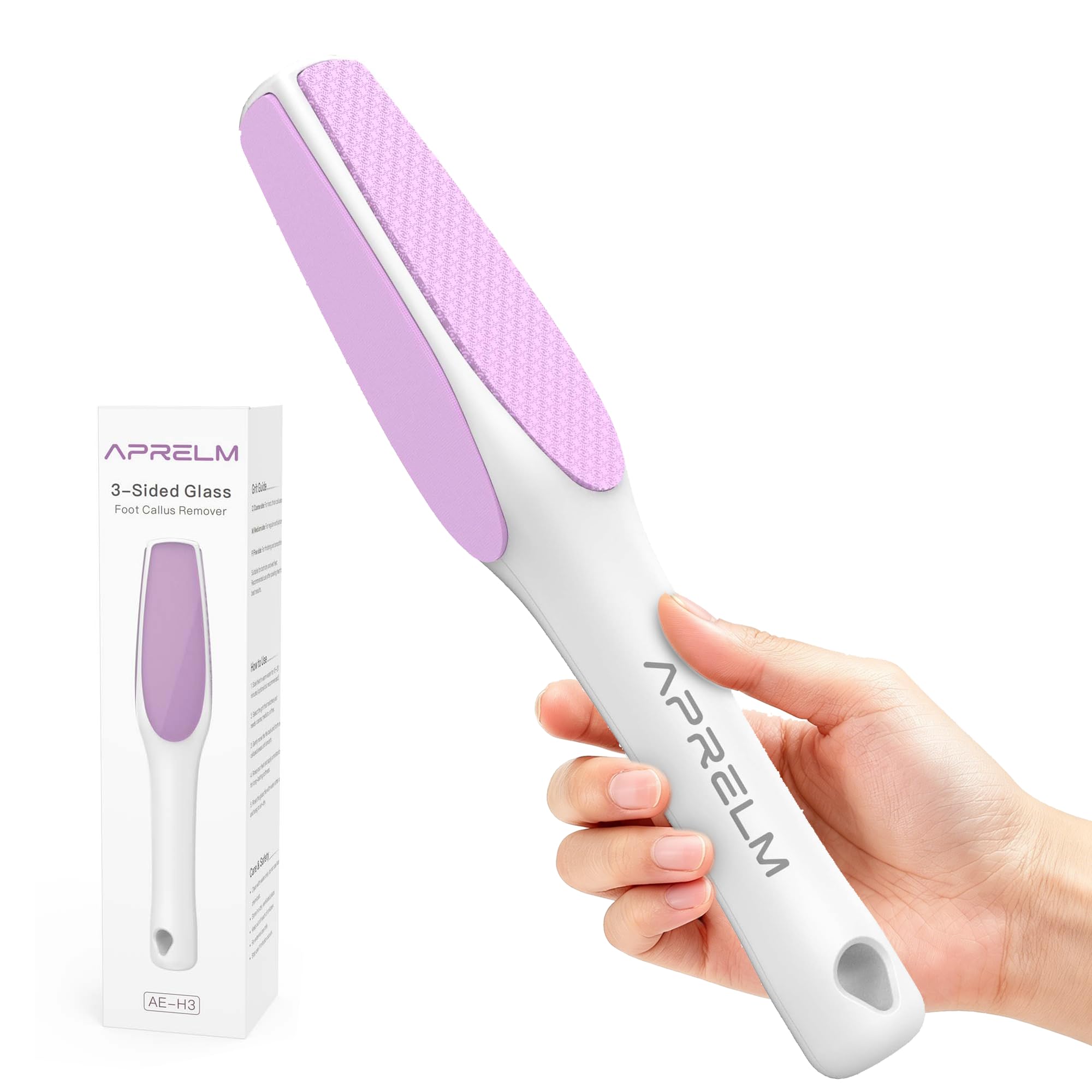 3-Sided Nano Glass Foot File, 3-in-1 Coarse/Medium/Fine Foot Callus Remover, Professional Callus Remover for Feet Hard Skin Smooth Polishing (Pink)