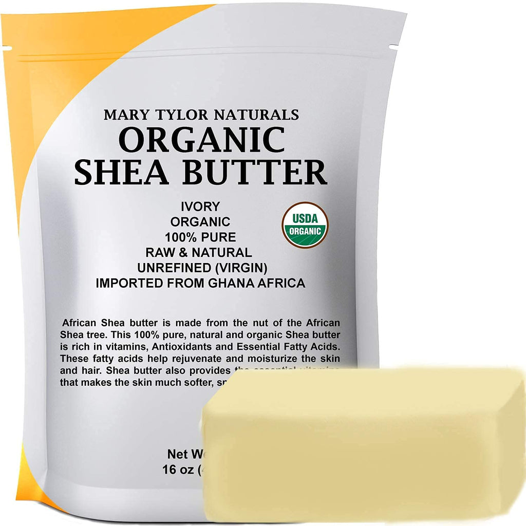 Buy now Mary Tylor Naturals Organic Shea Butter 1 lb â€” USDA Certified Raw, Unrefined, Ivory From Ghana Africa â€” Great for Hair, Skin and all your DIY Projects at indiglob india