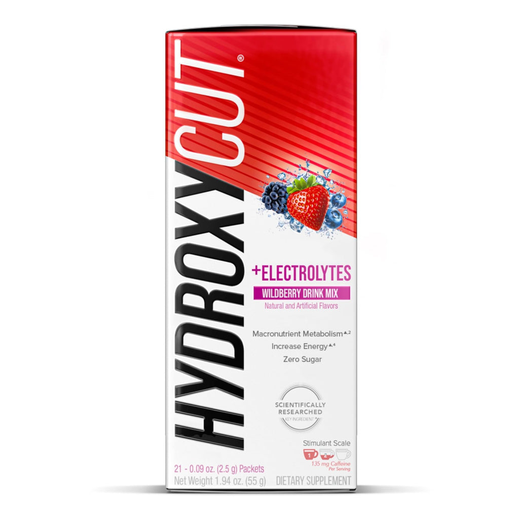 Hydroxycut Drink Mix, Advanced Result, Wildberry Blast, 21 Stick Packs | Metabolism and Energy Support Supplement, C. Canephora Robusta Extract, 135 mg Caffeine and B Vitamins, for Men and Women