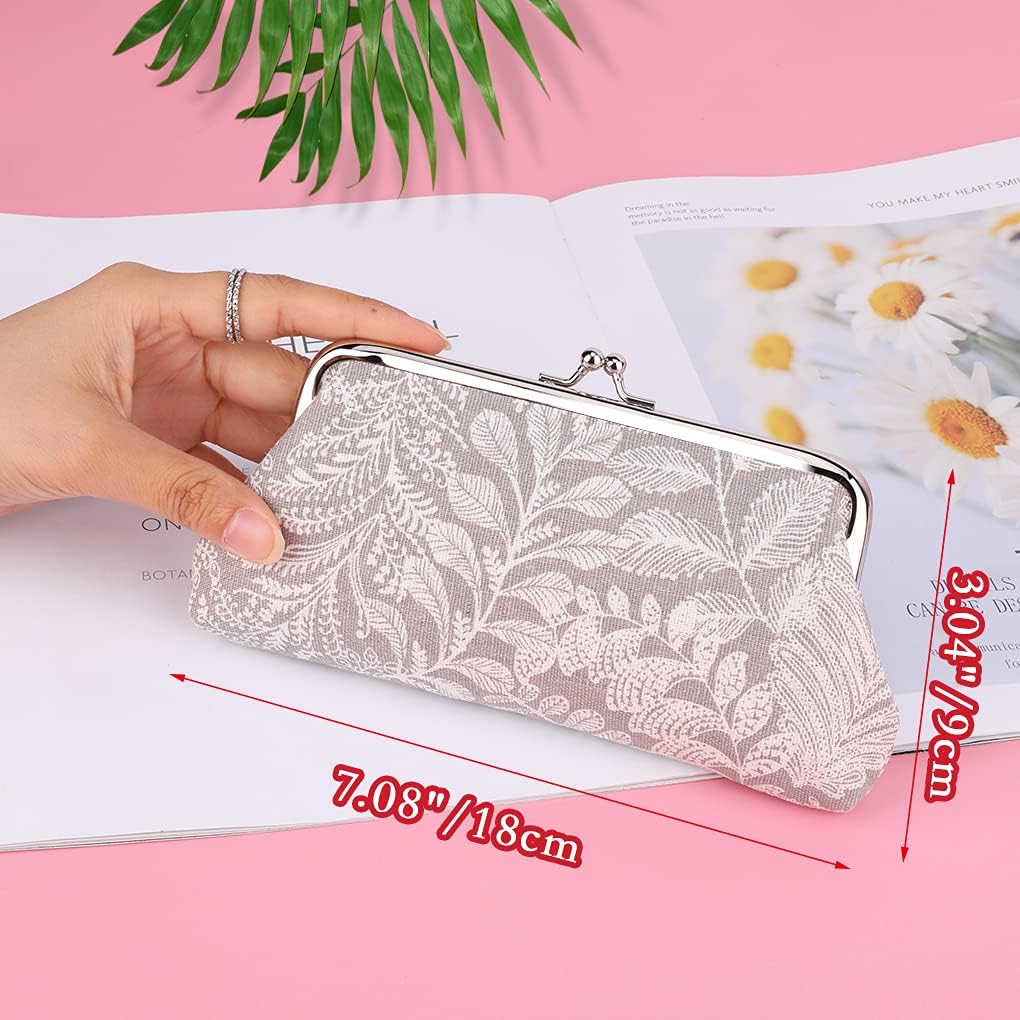 Buy now Oyachic 2 Packs Coin Purse Vintage Leaf Pouch Long Coin Pouch Women Wallet Kiss lock Cosmetic Bag Make up Bag Clasp Clutch at indiglob india