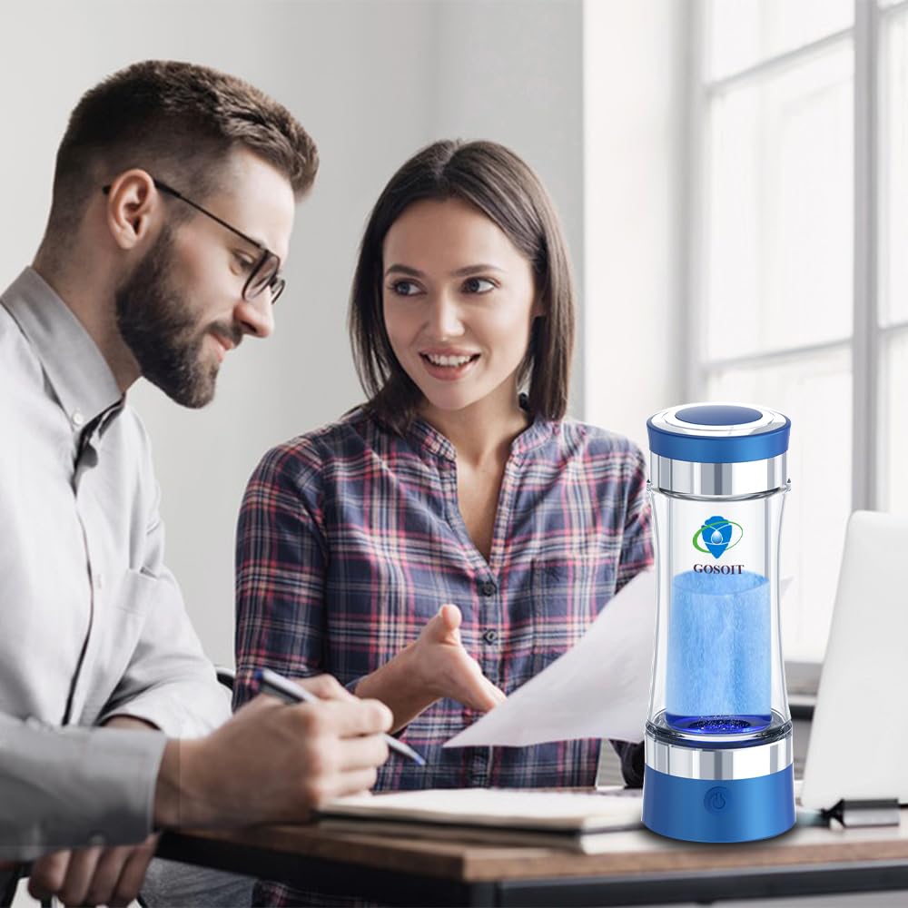 Buy now Hydrogen Alkaline Water Bottle Maker Machine Hydrogen Water Generator Ionizer with SPE and PEM Technology,US Dupont Membrane Make Hydrogen Content up to 800-1200 PPB and PH of 7.5-9.0 at indiglob india