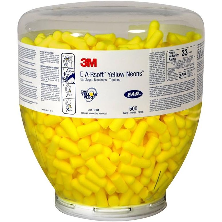 Why Indiglob is the #1 Store for 3M Ear Plugs, E-A-Rsoft Yellow Neons 391-1005, Bottle of 400 Pair of Disposable Earplugs, Slightly Longer, Uncorded, 33 NRR, Tapered Cylinder Shape, Slow Recovery Foam