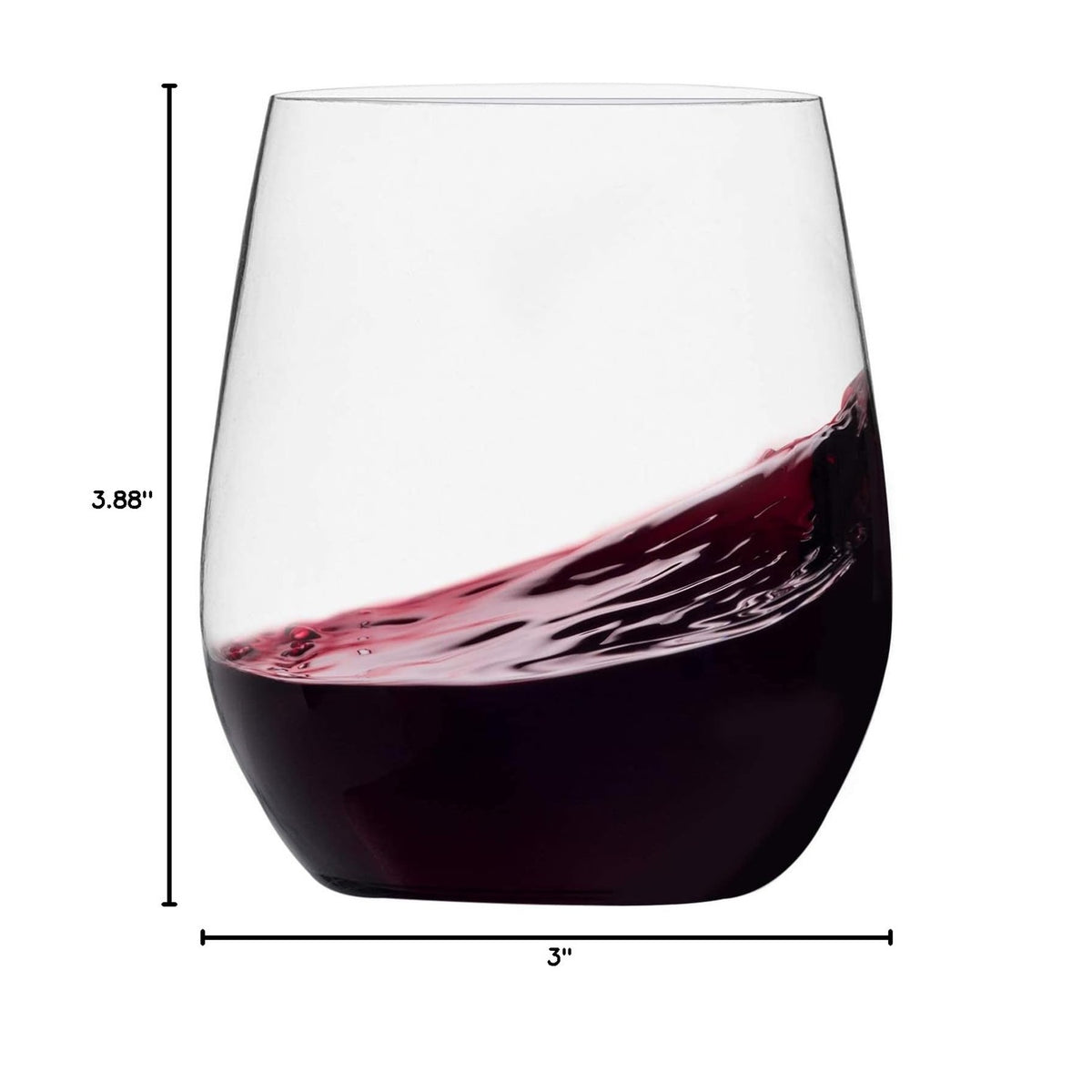 Munfix Disposable Plastic Wine Glasses, Stemless 12 oz Clear Shatterproof Cups, BPA-Free, 48 Pack