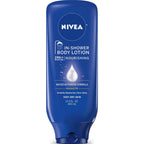 NIVEA Nourishing In Shower Lotion, 24-Hour Body Moisturizer, 13.5 FL OZ | Water Activated In Shower Moisturizer with Almond Oil for Dry to Very Dry Skin, Non Sticky