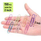 Jumbo Paper Clips, 150pcs 2 Inch Large Colored Paper Clip