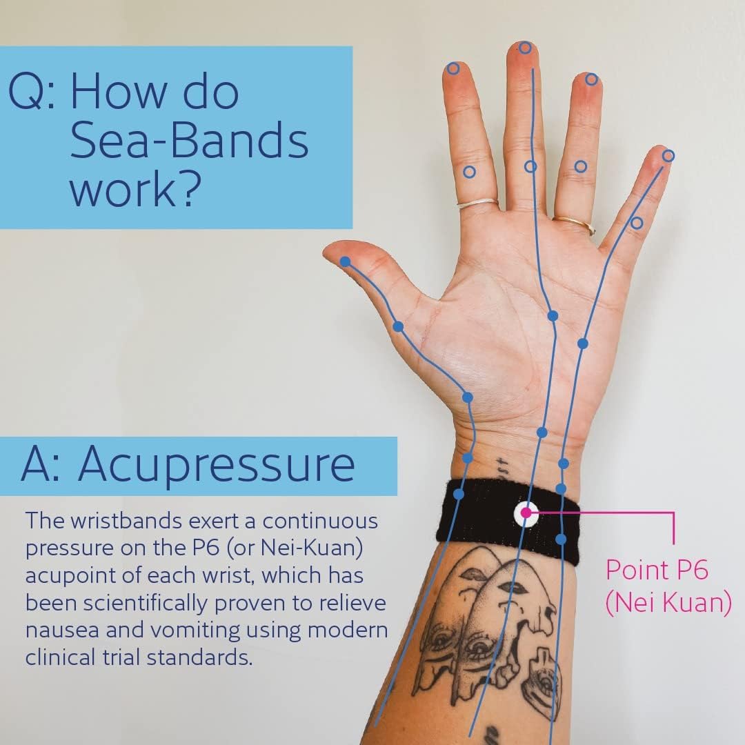 Buy now Sea-Band Anti-Nausea Acupressure Wristband for Motion & Morning Sickness, 1 Pair, Gray at indiglob india