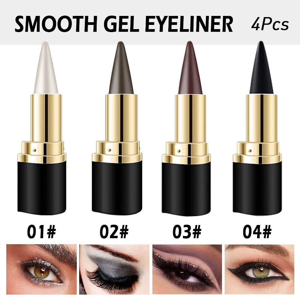 Premium imported Kaely gel eyeliner pencil set includes four smooth, rich colors for versatile eye looks and easy application.