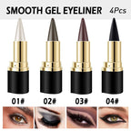 Premium imported Kaely gel eyeliner pencil set includes four smooth, rich colors for versatile eye looks and easy application.