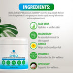 Dr. Robaina DMSO Cream - 99.9% Pure DMSO Pharmaceutical Grade | Formula with Zechstein Magnesium, Arnica, Aloe Vera, Vitamin E - 4 oz