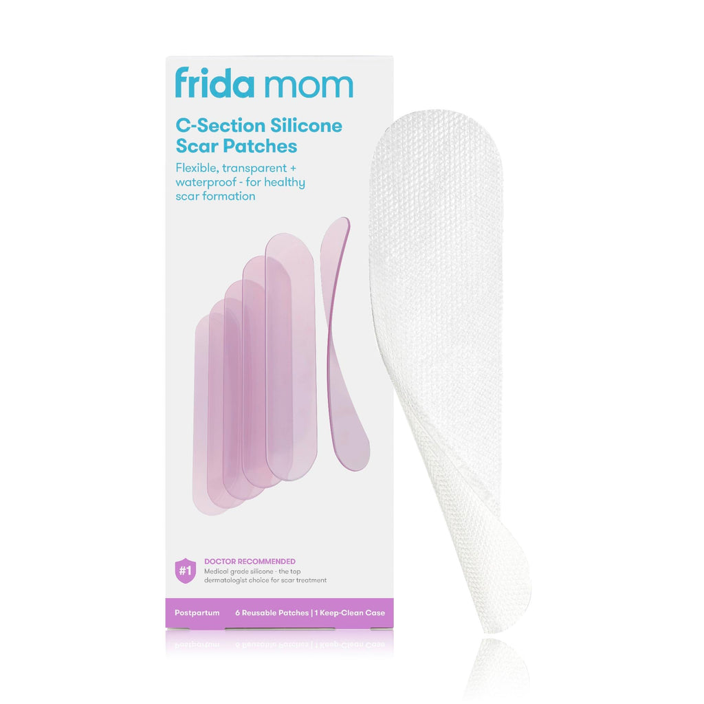 Frida Mom C-Section Silicone Strips for Recovery, Scar Treatment, Essential | Reusable Medical Grade Treatment for Keloid Scars, Includes Case & Pouch, Must Have for C-Section