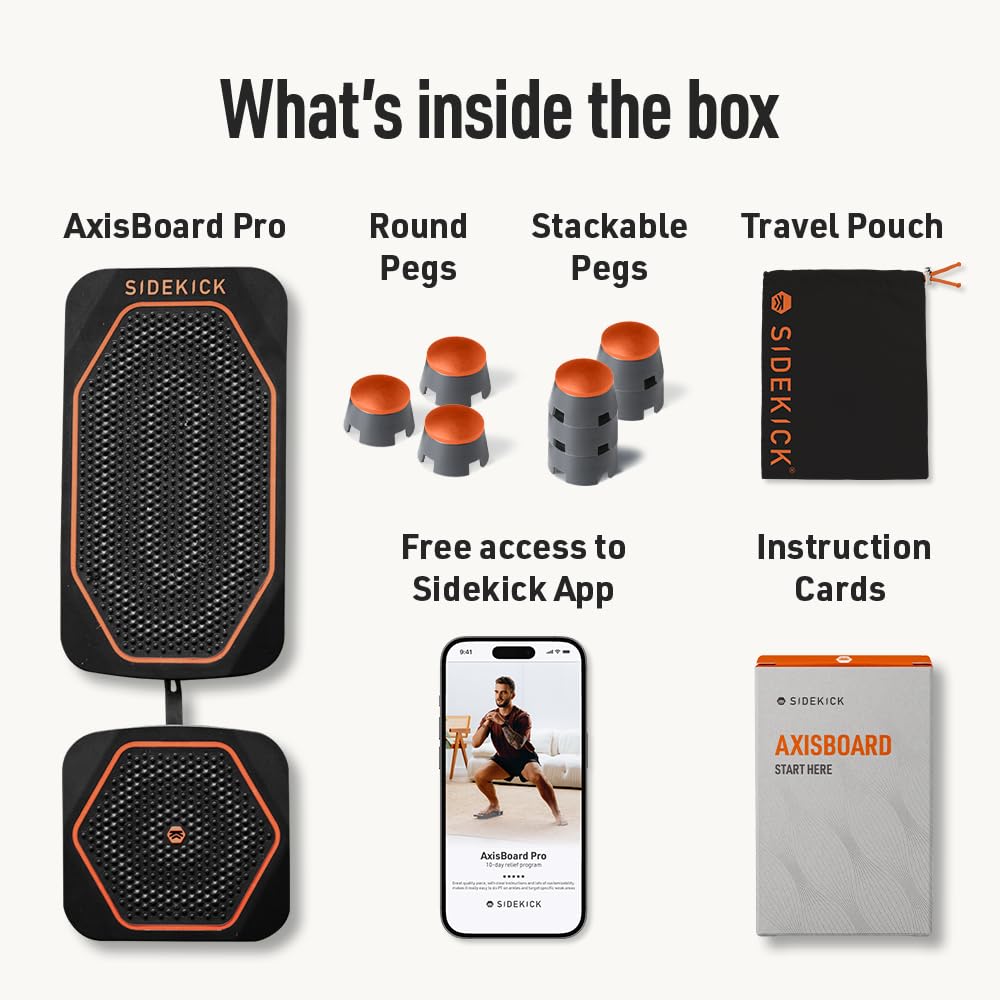 SIDEKICK | AxisBoard Balance Board for Foot & Ankle Rehab | PT Training System with Exercise Programs for Plantar Fasciitis, Achilles Pain & Ankle Sprains | Sidekick App + Guide Included