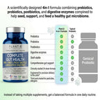 4-in-1 Gut Health Support – Prebiotics + Probiotics + Postbiotics + Digestive Enzymes for Women and Men – DE111 Spore Probiotic for Digestive Support & Bloating – Non-GMO – 60 Veggie Capsules