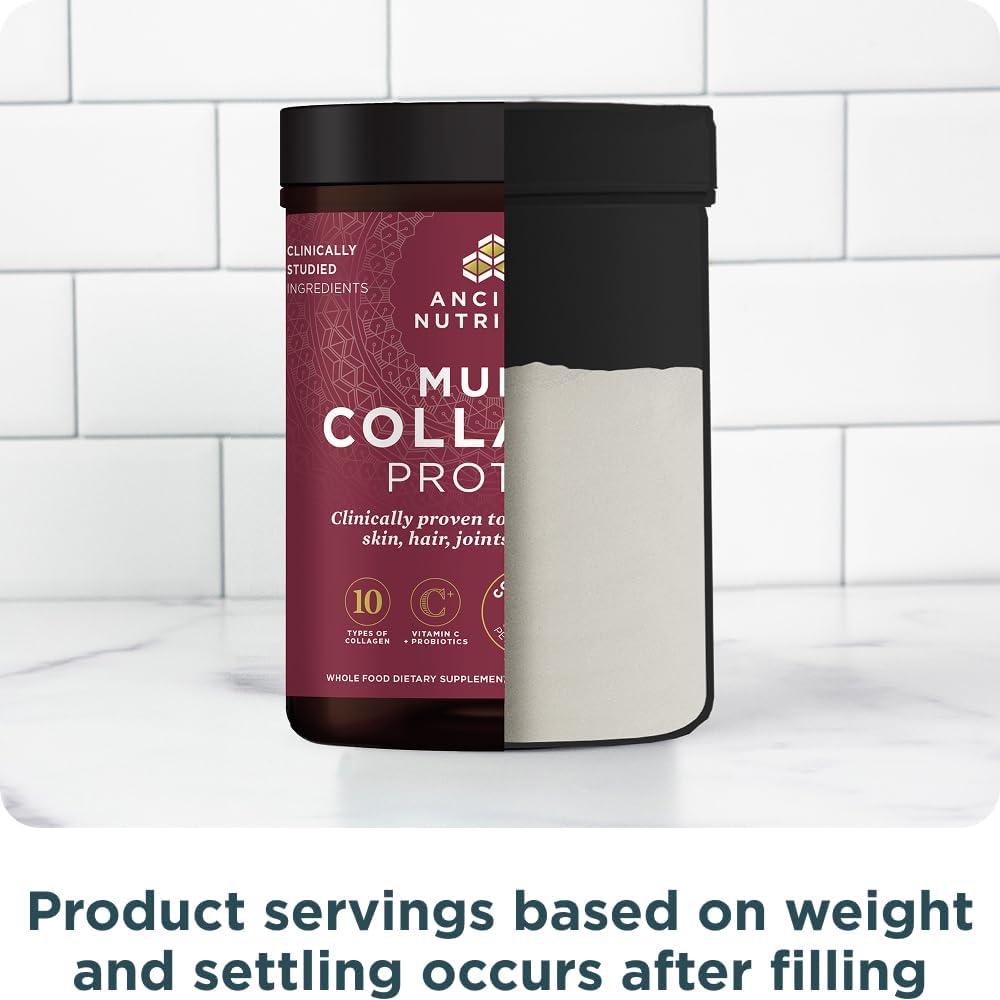 Buy now Ancient Nutrition Collagen Powder Protein with Probiotics, Unflavored Multi Collagen Protein with Vitamin C, 45 Servings, Hydrolyzed Collagen Peptides Supports Skin and Nails, Gut Health, 16oz at indiglob india