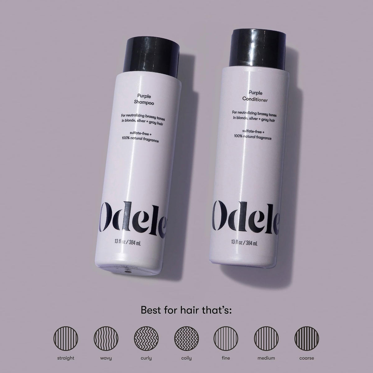 Odele Sulfate-Free Purple Shampoo & Conditioner Set, 13 fl oz Each