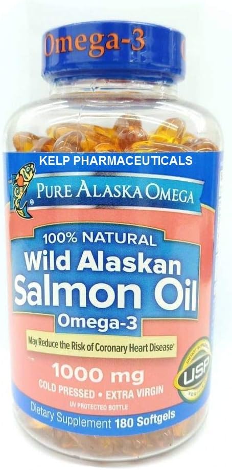 Buy now Pure Alaska Omega-3 Wild Alaskan Salmon Oil 1000mg Softgels 180-Count at indiglob india