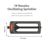 BIGWAVE Turbo Oscillating Water Sprinkler for Yard Covers up to 3,600 sq.ft,19 Nozzles Adjustable Range for Lawn, Garden, Quick Connect Bundle Included, Built-in Spray Jet Cleaning Needle
