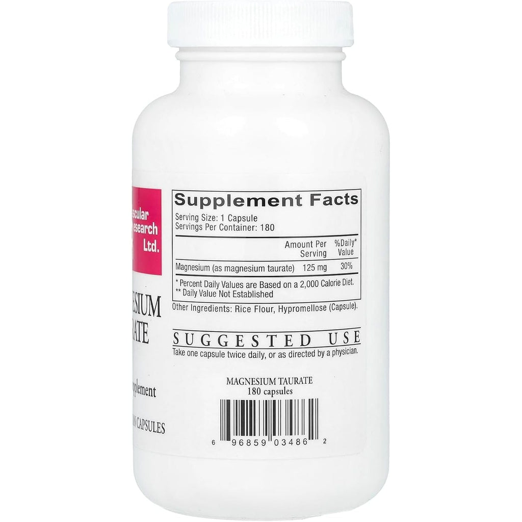 Buy now Cardiovascular Research Magnesium Taurate 125 mg, Creamy White, 180 Capsules (MAGT2) at indiglob india