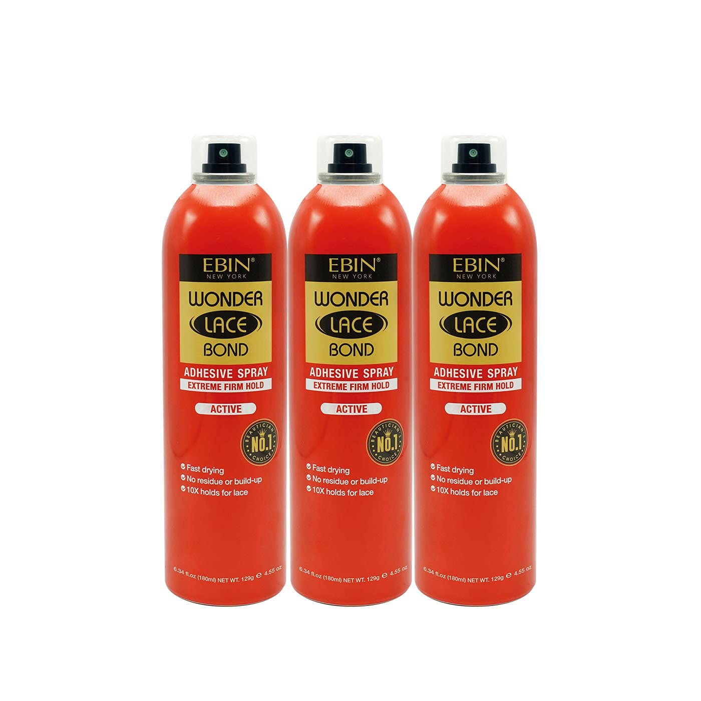 Buy now EBIN NEW YORK Wonder Lace Bond Adhesive Spay (Original 2.7oz / 80ml) - 3pack 6.34 fl oz Active at indiglob india