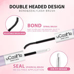 uCoolMe Lash Bond and Seal Waterproof 10ML for Lash Clusters 144Hours SuperStrong Long-Lasting Non-Irritating Eyelash Glue for DIY at Home(Black,10ML)