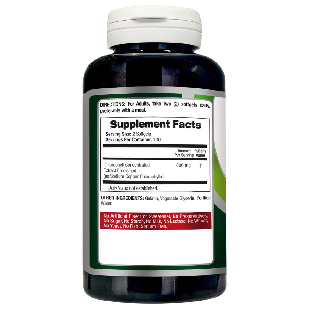 Lab | chlorophyll | chlorophyll pills | 200 Softgels | clorofila.