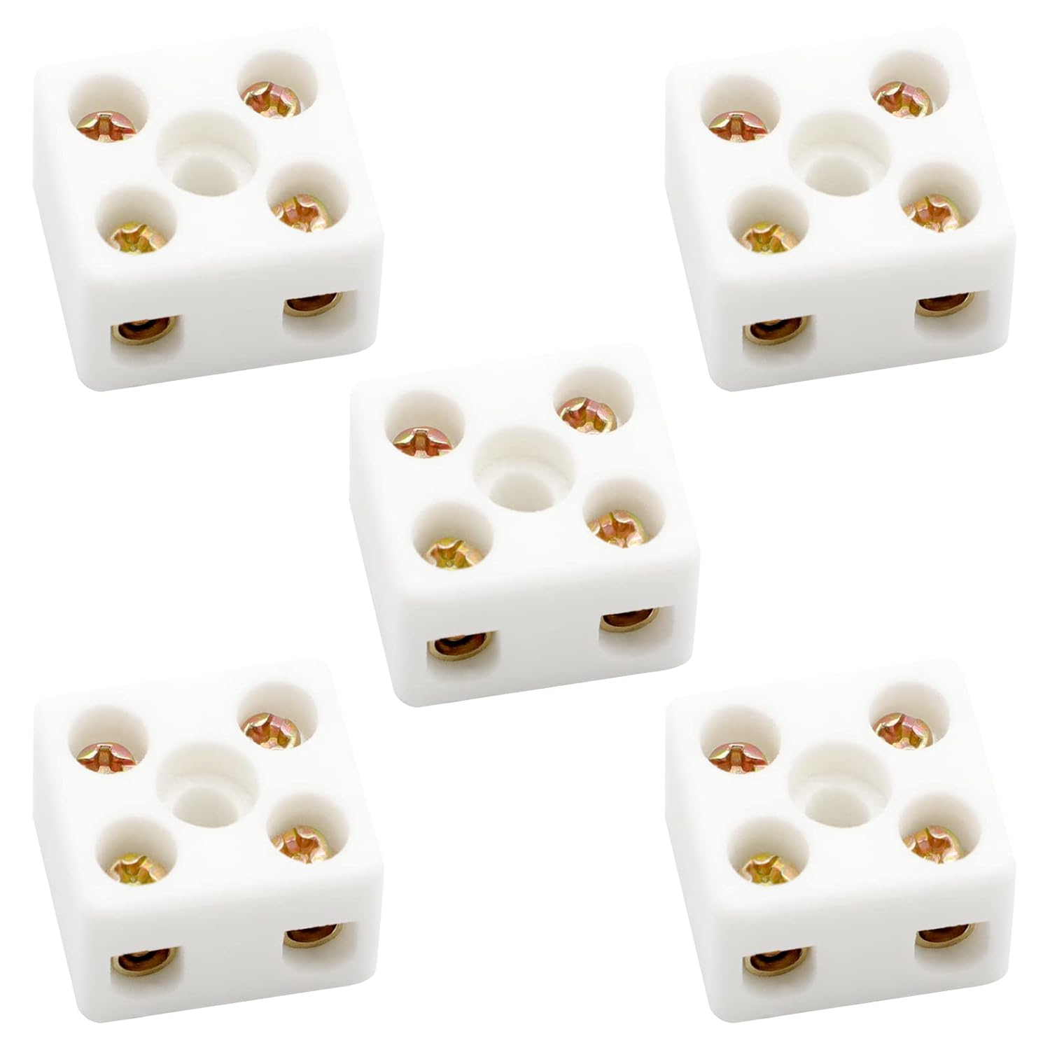 Buy now 2 Way Ceramics Terminal Blocks,25A 380V High Temp Porcelain Ceramic Connectors for Electric Wire Cable 5Pcs by GUBCUB at indiglob india