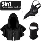 Buy now Halloween Plague Doctor Mask Plague Doctor Costume Obito Mask Steampunk Halloween Mask Horror Scary Halloween Mask Costume Props for Party Prom Halloween Gifts Set（3-pc Set） (Black), 12 inches at indiglob india