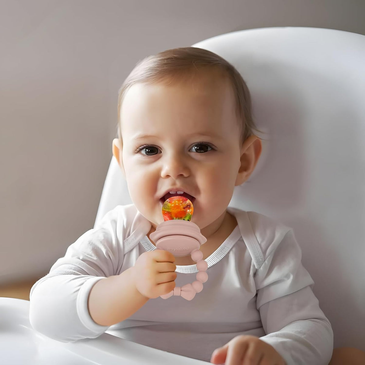 PandaEar 3 Pack Baby Fruit Food Feeder Pacifier with 3 Different Sized Pouches, Silicone Teether for Purees & Breast Milk, BPA Free Infant Solid Food Essentials for Babies 3-12 Months (Bow Series)