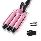 TOP4EVER 3 Barrel Curling Iron, 1-Inch Hair Crimper Tool for Women | Hair waver and hair crimper for women, designed to create beach waves, with two temperature settings for fine or thick hair.