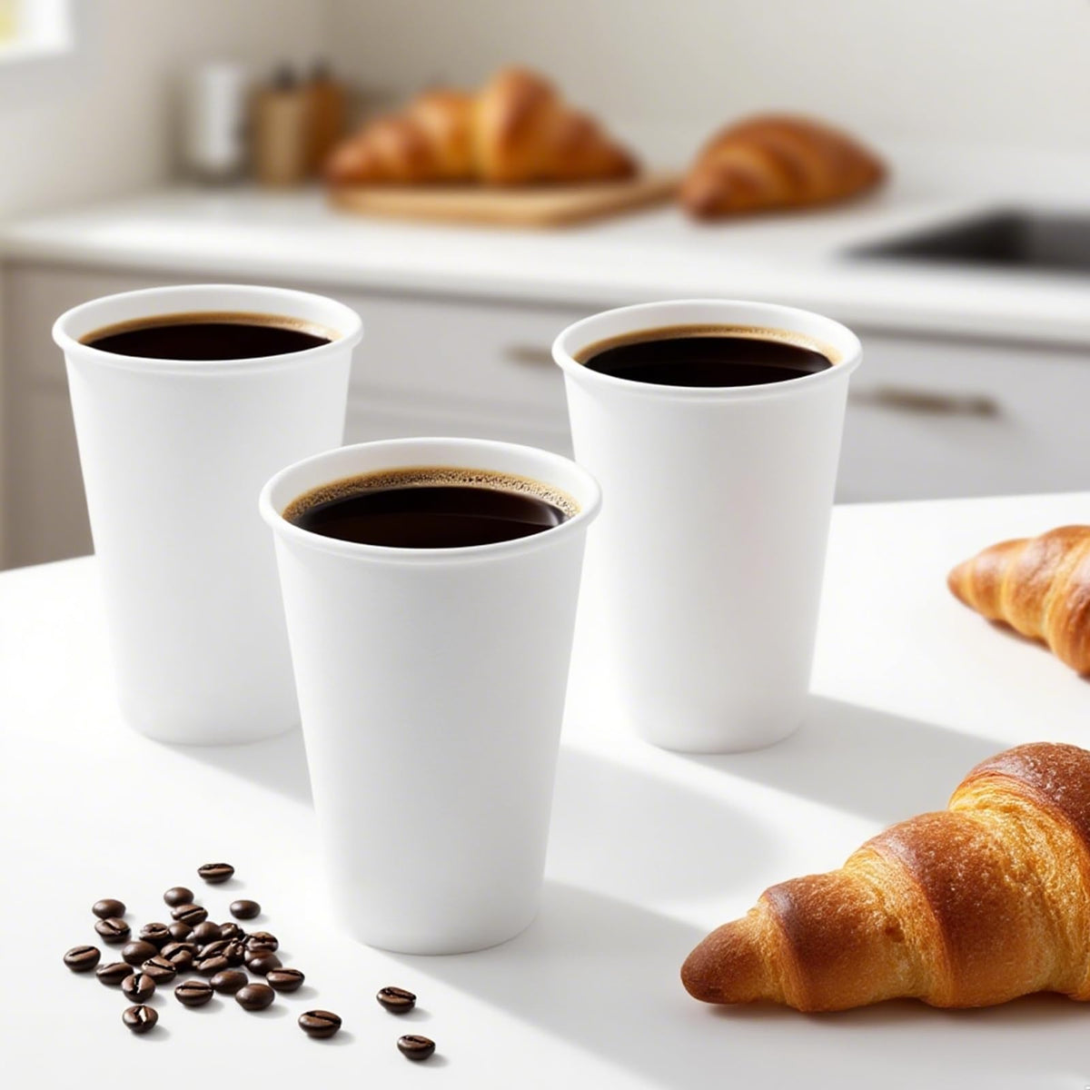 Coffee Cups, 100 Count 12 Oz Paper Cups, Disposable Cups for Hot and Cold, Disposable Coffee Cups for Office Home Party