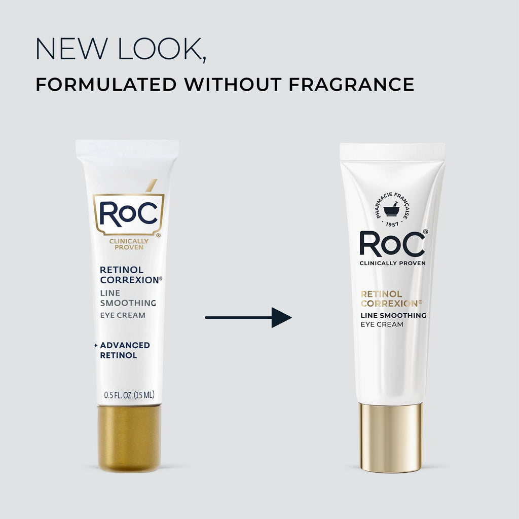 RoC Retinol Correxion Under Eye Cream for Dark Circles & Puffiness, 0.50z | Anti-Aging Retinol Eye Treatment, Clinically Proven, Daily Wrinkle Cream for Women & Men, Absorbs Fast, packaging may vary