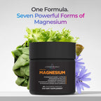 Livingood Daily Magnesium Complex 300mg with Chicory Root, 60 Capsules | 7-in-1 Supplement, Glycinate, Citrate, Bisglycinate, Amino Acids, Chicory Root for Heart, Sleep, Muscle Support, Made in USA